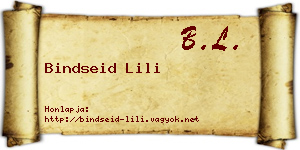 Bindseid Lili névjegykártya